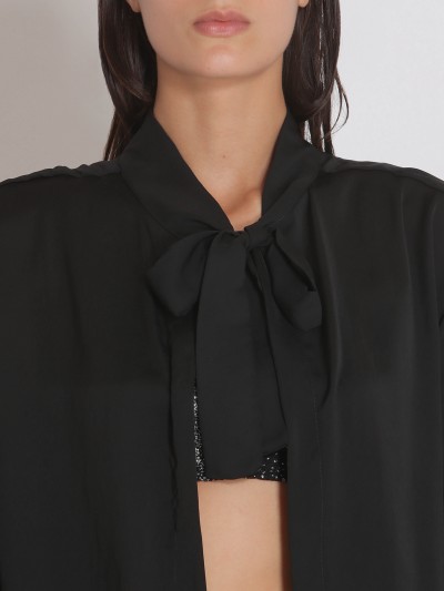 Belfiori Couture Blusa nera aperta