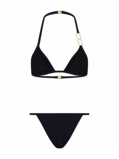 Dolce & Gabbana Bikini nero con applicazione