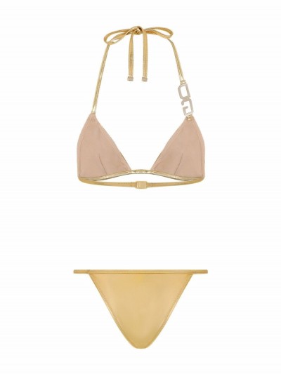 Dolce & Gabbana Bikini lamé di colore oro
