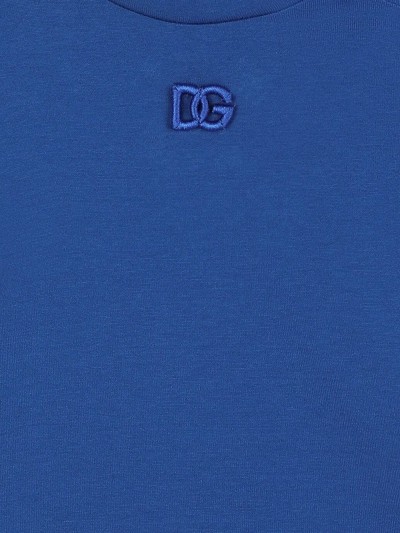 Dolce & Gabbana Kids T-shirt blu con ricamo