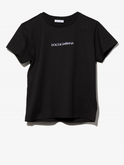 Dolce & Gabbana Kids T-shirt nera con stampa