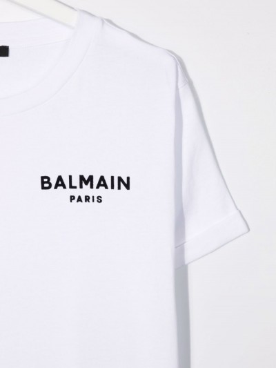 Balmain kids T-shirt bianca con stampa