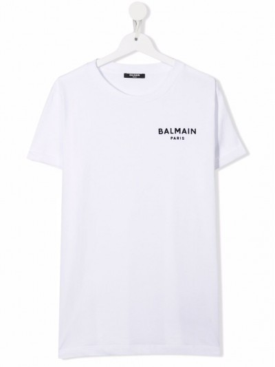 Balmain kids T-shirt bianca con stampa