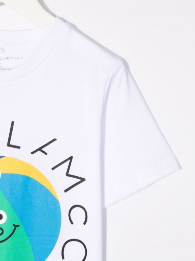 Stella Mccartney kids T-shirt Beachball bianca con stampa