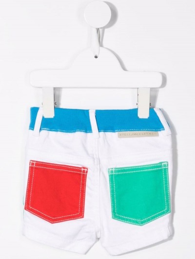 Stella Mccartney kids Shorts fondo bianco con design color-block