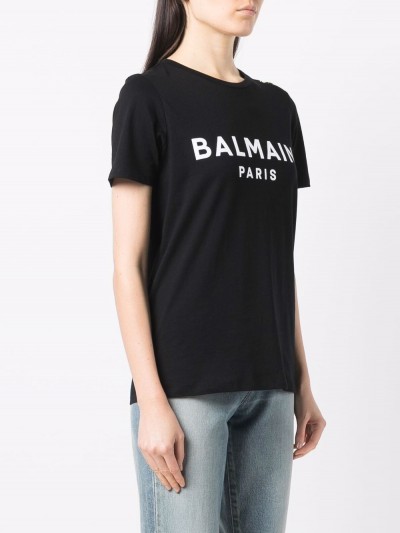 Balmain T-shirt nero con stampa