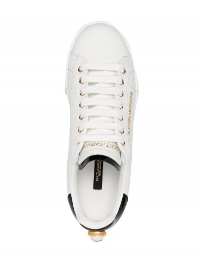Dolce & Gabbana Sneakers bianca con perla