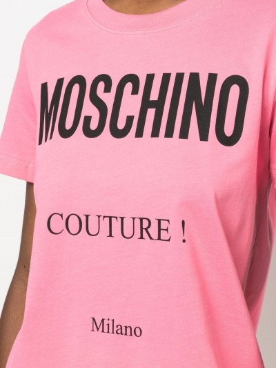 Moschino Maglia rosa con logo