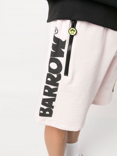 Barrow Shorts rosa chiaro con logo