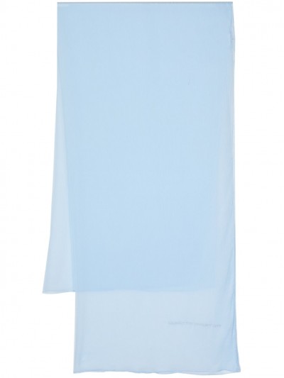 Ermanno Scervino Light blue silk stole with embroidered logo