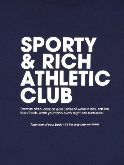 Sporty & Rich Felpa blu scuro con stampa