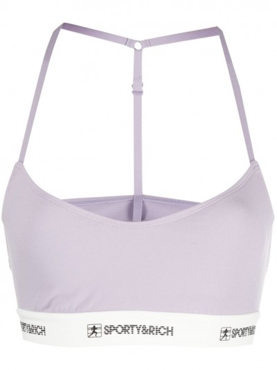 Sporty & Rich Lilac top with logo band