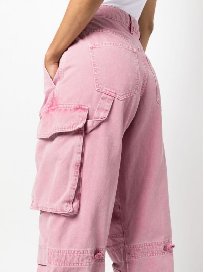 Moschino Jeans Cargo rosa a vita alta