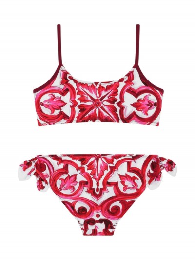 Dolce & Gabbana Kids Bikini con stampa maiolica
