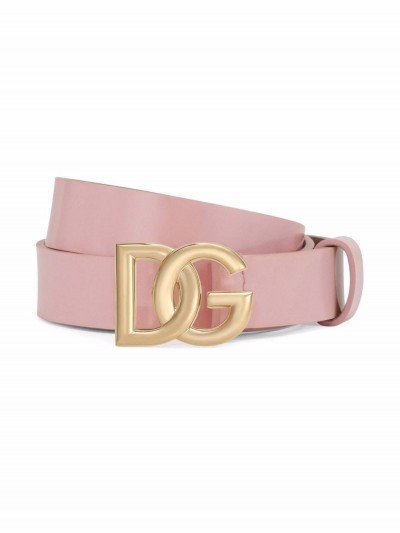 Dolce & Gabbana Kids Cintura rosa con logo oro