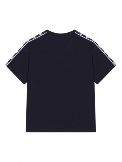 Dolce & Gabbana Kids T-shirt nera con placca logo