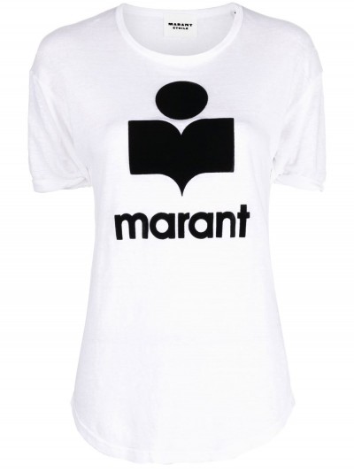 Isabel Marant Étoile T-shirt bianca con stampa nera