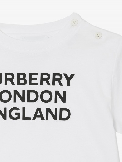 Burberry kids T-shirt bianca con logo